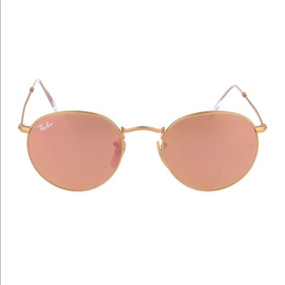Ray-Ban Round Metal Rose/Gold Sunglasses, Small, Great Condition